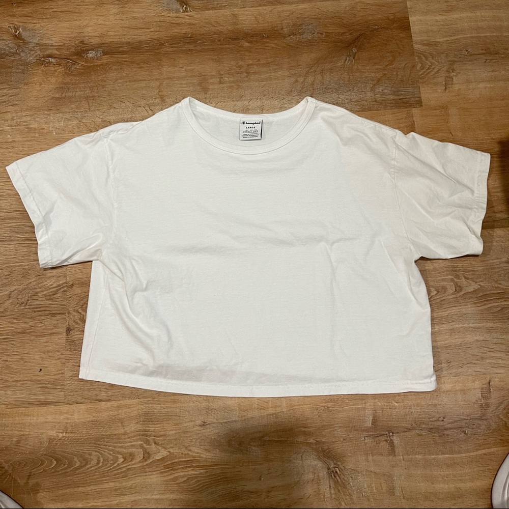 White crop top tee from Champion, size large